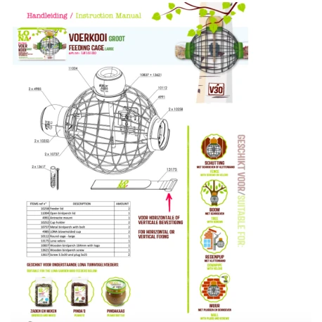 Mangeoire Lona "Voerkooi V30" - Vert - 42x27cm 2 Mangeoire Lona "Voerkooi V30" - Vert - 42x27cm – Image 2