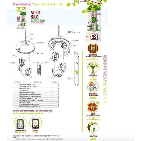 Mangeoire Lona "Voersilo S3" - Vert 2 Mangeoire Lona "Voersilo S3" - Vert – Image 2